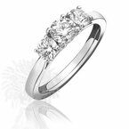Platinum 3 Stone Claw Set Diamond Ring