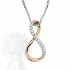 18ct Rose Gold Diamond Set Infinity Pendant & Chain