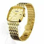 Gents Gold Plated Rotary Quartz Date Watch