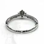 18ct White Gold Single Diamond Ring with Diamond Shoulders