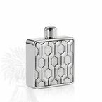 Pewter Hexagonal Design Hip Flask & Funnel