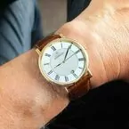 Gents Gold Plate Quartz Date Herbelin Watch