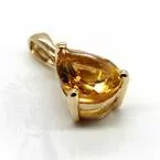 9ct Yellow Gold Single Stone Pear Shape Citrine Pendant