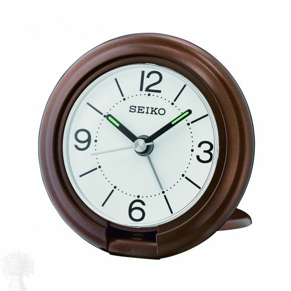 Seiko Round Brown Travel Alarm Clock