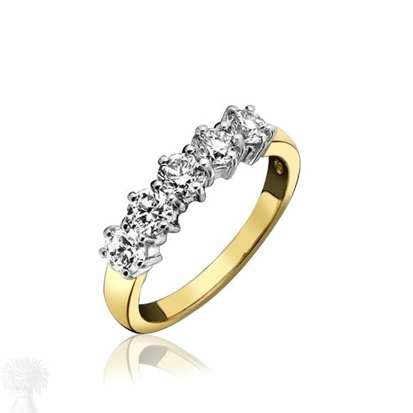 18ct Yellow & White Gold Five Stone Diamond Ring