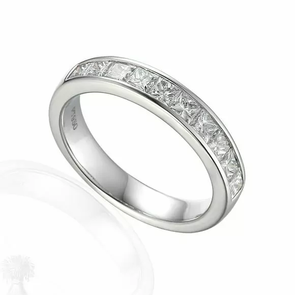 Platinum Princess Cut Diamond 1/2 Eternity Ring