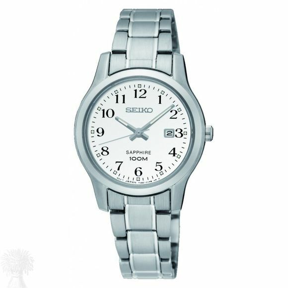 Ladies Stainless Steel Seiko Quartz Date Bracelet Watch