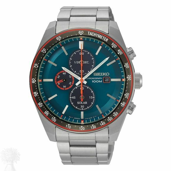 Gents Stainless Steel Seiko Solar Chronograph Watch