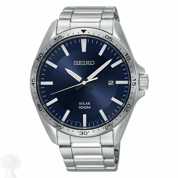 Gents Stainless Steel Seiko Solar Date Watch