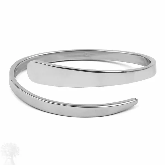 Sterling Silver Solid Crossover Bangle