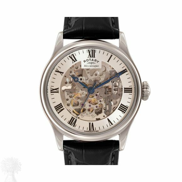 Gents Stainless Steel Skeleton Mechanical Rotary