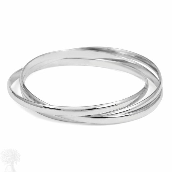 Solid Sterling Silver Russian Bangle