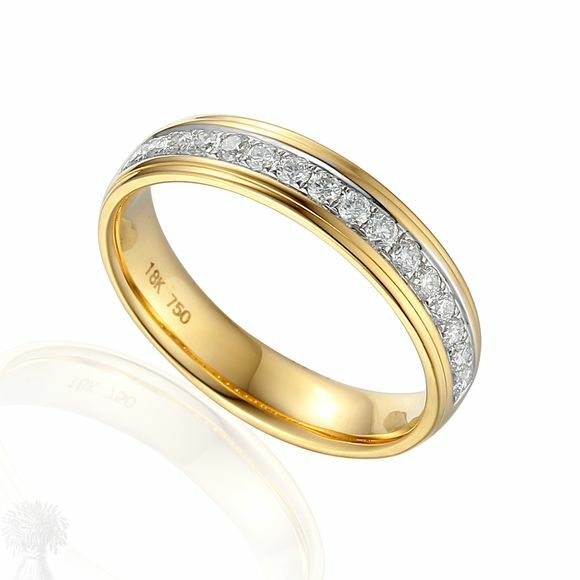 18ct Yellow & White Gold Diamond 1/2 Eternity Ring