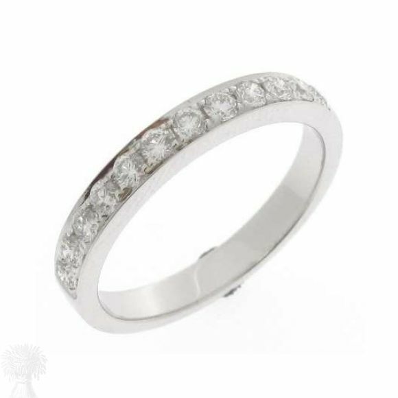18ct White Gold Brilliant Cut Diamond 1/2 Eternity Ring