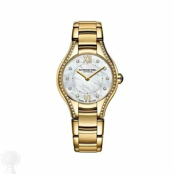 Ladies Gold Plated Raymond Weil Mother of Pearl Dial Watch