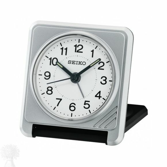Seiko Silver Plastic Flip Alarm Clock