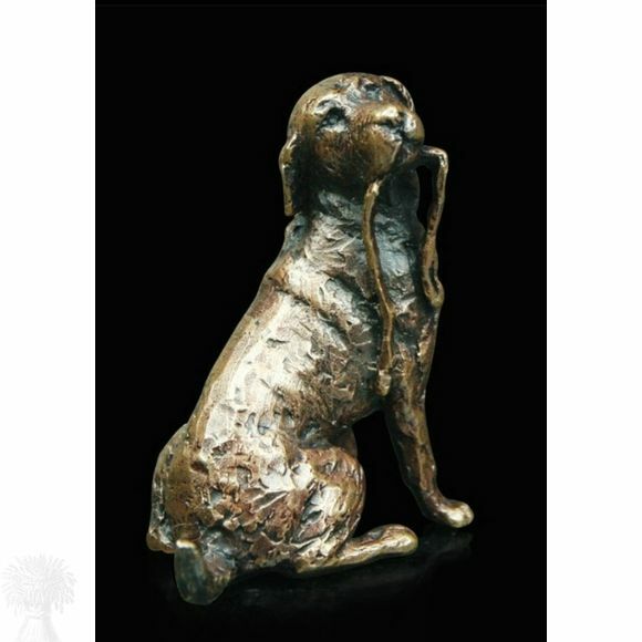 Miniature Solid Bronze - Labrador with Lead