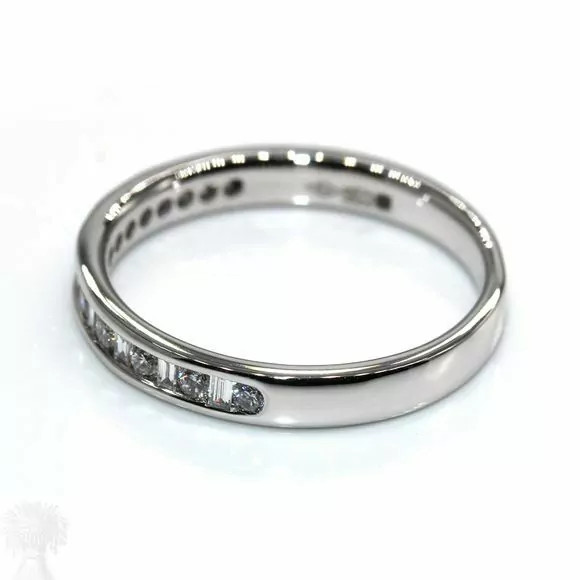 Platinum Baguette & Brilliant Cut Diamond 1/2 Eternity Ring