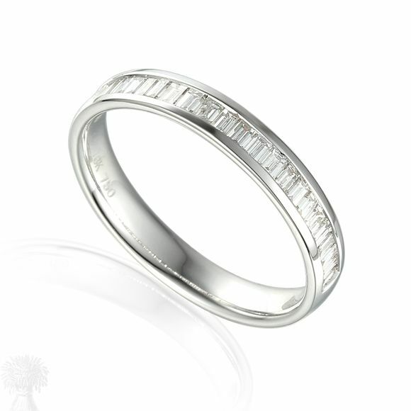 18ct White Gold Baguette Cut Diamond 1/2 Eternity Ring