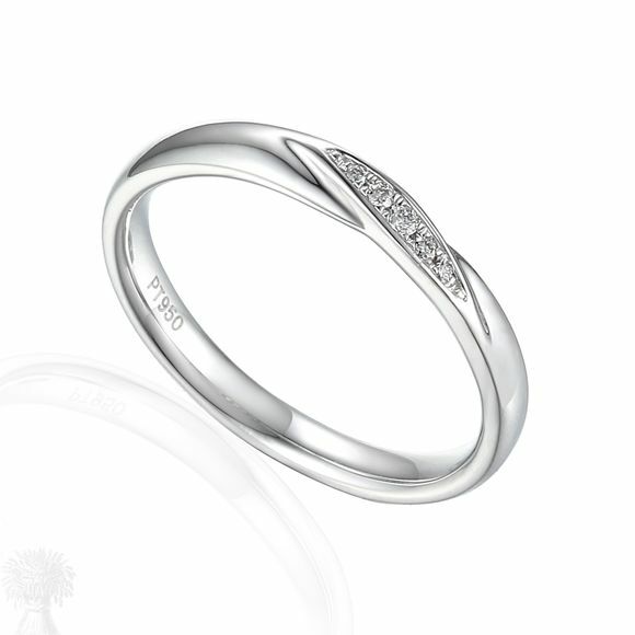 Platinum Brilliant Cut Diamond Twist Wedding Ring