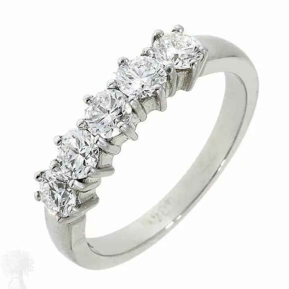 Platinum 5 Stone Claw Set Diamond Ring