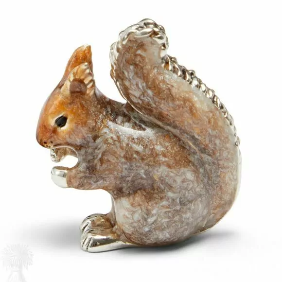 Saturno Silver Enamel Squirrel Figurine