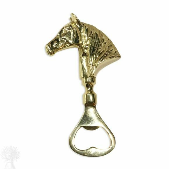 Brass Horse Head Bottle Opener with Gold Finish