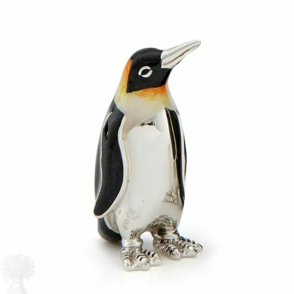 Saturno Silver Enamel Penguin Figurine