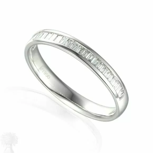 Platinum Baguette Cut Diamond 1/2 Eternity Ring