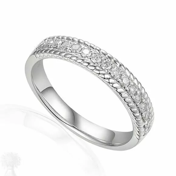 Platinum Rope Edge Diamond 1/2 Eternity Ring