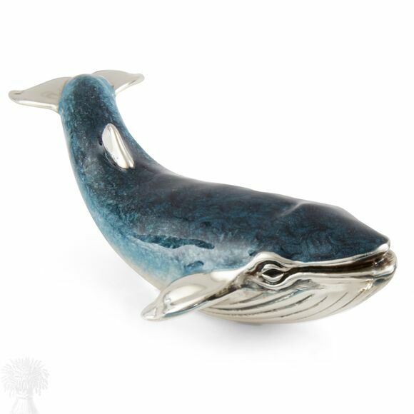 Saturno Silver and enamel Whale Figurine