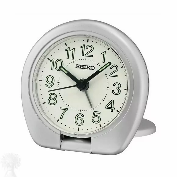 Seiko Round Silver Quartz Travel Alarm Clock