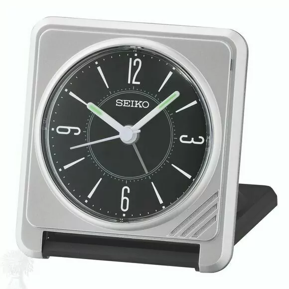 Seiko Quartz Silver Flip Travel Alarm Clock