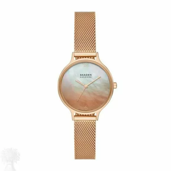 Ladies Rose Gold Plate Skagen Mother of Pearl Ombre Dial