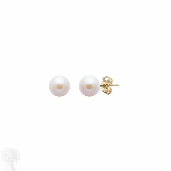 9ct Yellow Gold 5-5.5mm Pink Freshwater Pearl Stud Earrings