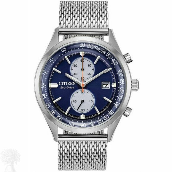 Gents Stainless Steel Citizen Eco-Drive Chronograph Date