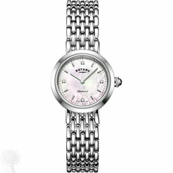 Ladies Stainless Steel Rotary Diamond Set Dial Quartz Watch