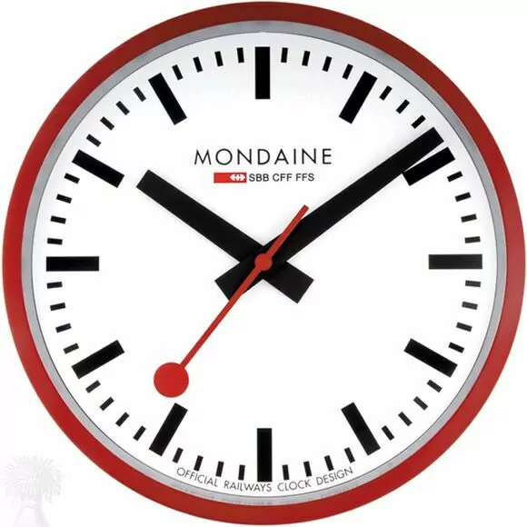 Red Mondaine Quartz Wall Clock