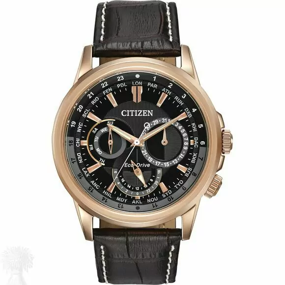 Gents Rose Gold Plate Citizen Eco-Drive Watch