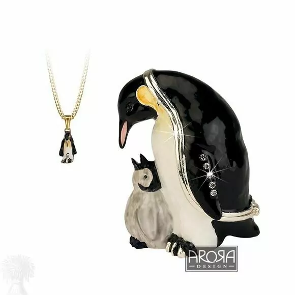 Hidden Treasures Secrets - Penguin Trinket Box & Necklace