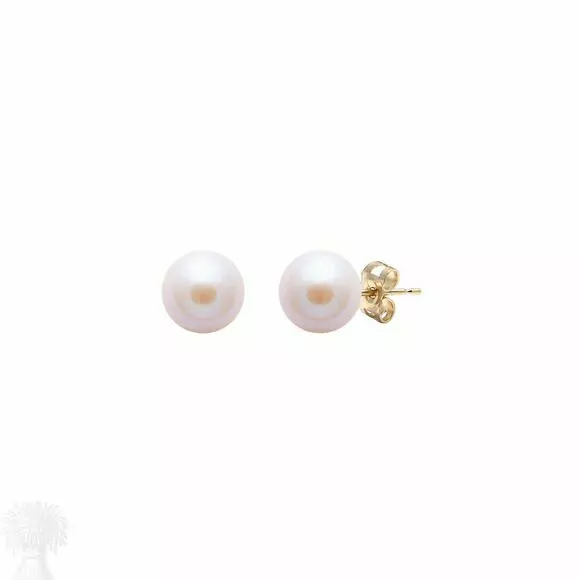 9ct Yellow Gold 6-6.5mm Pink Freshwater Pearl Stud Earrings