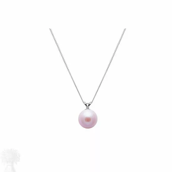 9ct White Gold 8-8.5mm Pink Freshwater Pearl Pendant