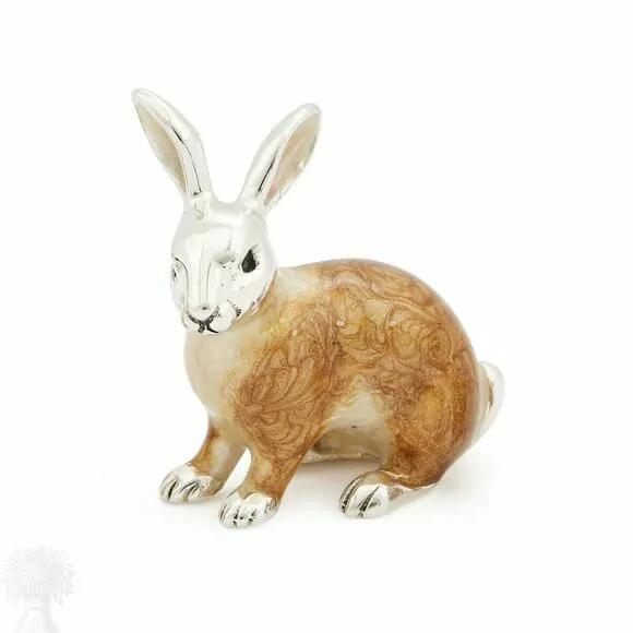 Saturno Silver Enamel Rabbit Figurine