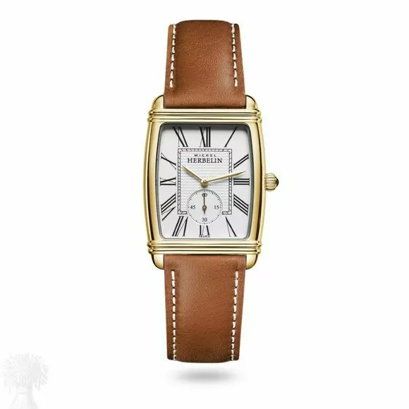 Gents Gold Plate Art Deco Rectangular Herbelin Watch