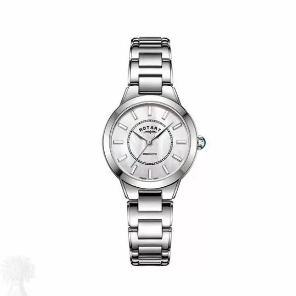 Ladies Stainless Steel Rotary Mother of Pearl Swarovski Dial