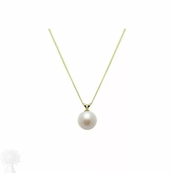 9ct Yellow Gold 8-8.5mm White Freshwater Pearl Pendant