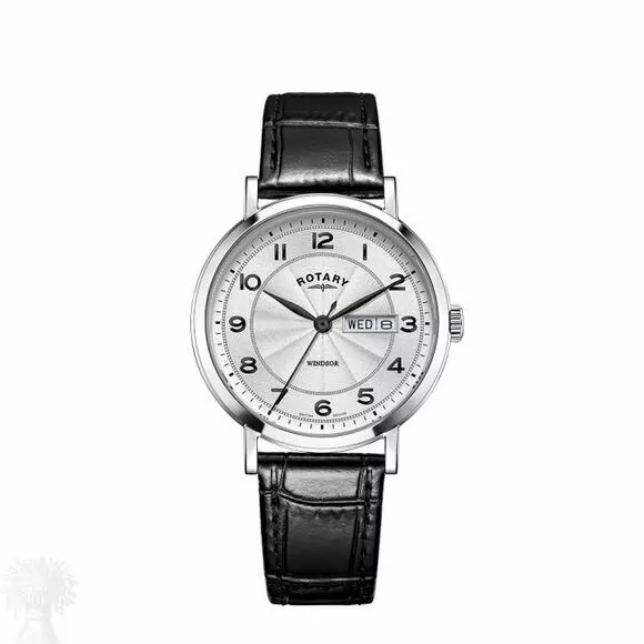 Gents Stainless Steel Rotary Day Date Quartz Watch