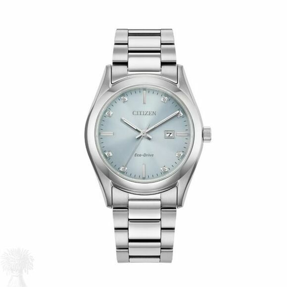 Ladies Stainless Steel Citizen Eco-Drive Diamond Dial Watch