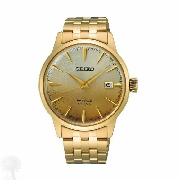 Gents Gold Plate Seiko Presage Cocktail Time 'Beer Julep' Automatic Watch