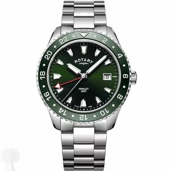 Gents Stainless Steel Rotary GMT Diver Date Watch